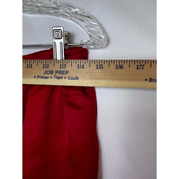 Blassport Women's Size 10 Red Satin Inspired Mid-Calf Skirt - Picture 5 of 6